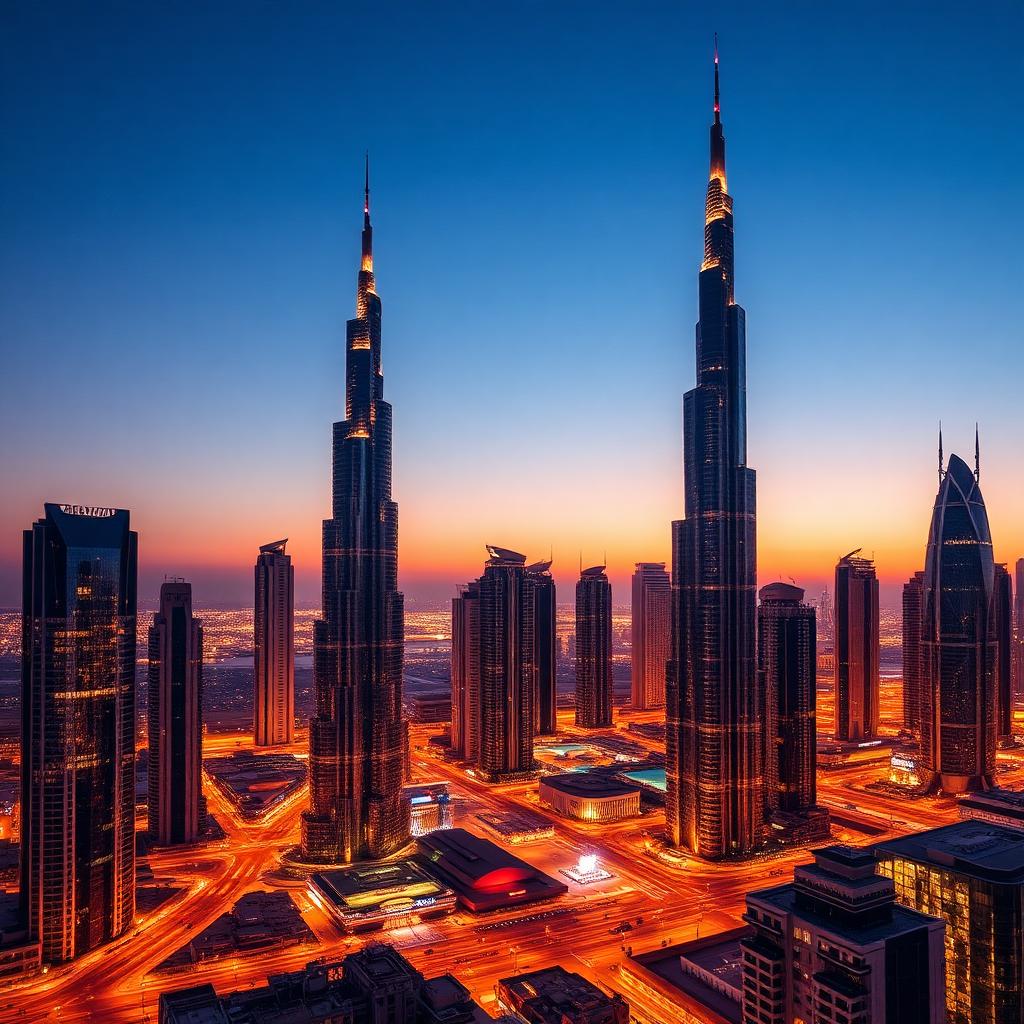 Dubai'de finans merkezi silüeti