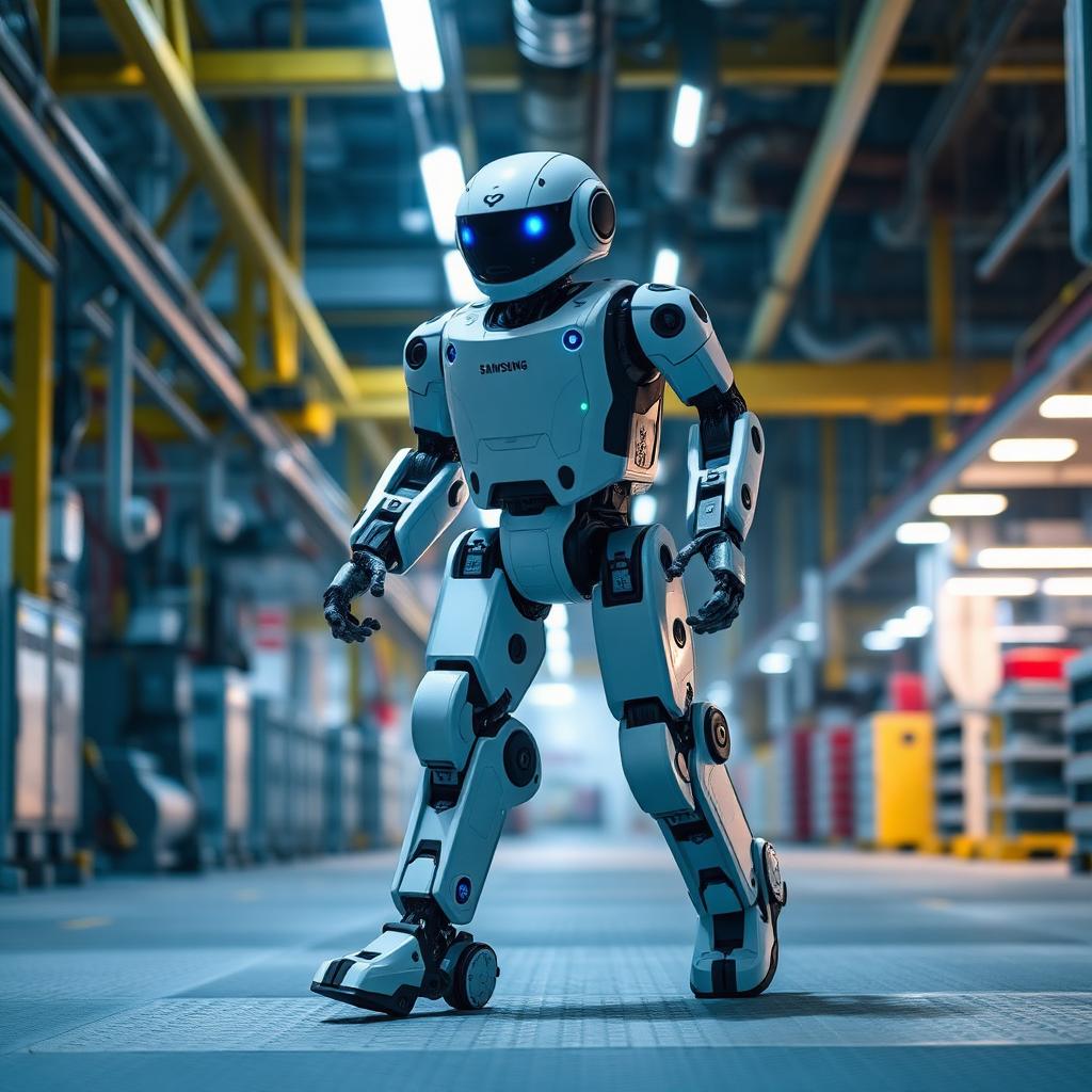 Kore yapımı iki ayaklı robot fabrikada